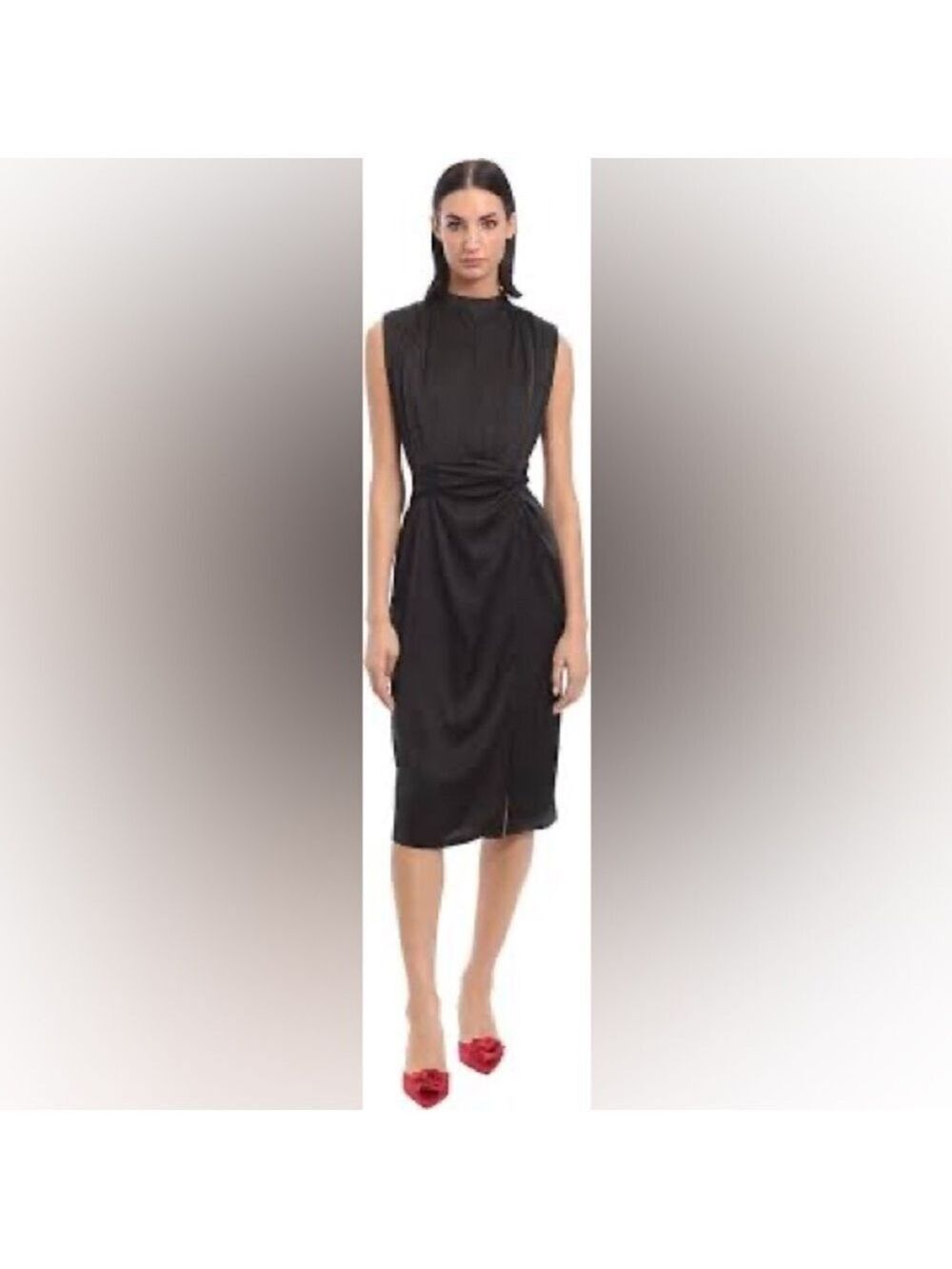 Donna Morgan Charmeuse Twist Waist Dress Size 10 NWT